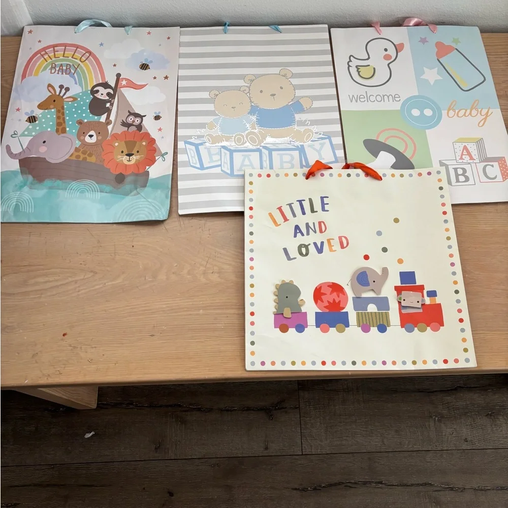 Assorted Baby Shower Gift Bags (13 total)